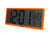 Digitale LCD-Wanduhr in Neonorange mit AM-Anzeige, Uhrzeit und Datum