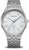 Reloj de pulsera para hombre con correa de metal plateado, esfera blanca e indicador de fecha 8