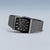 Pulsera para hombre con esfera negra y pulsera ancha de malla plateada