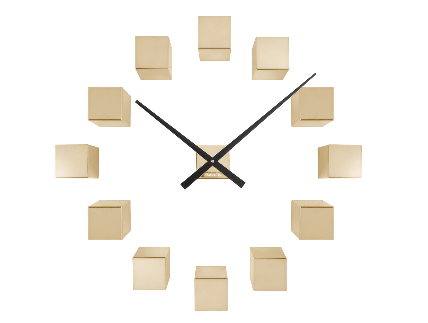 Karlsson DIY Cubic Metallic KA5974GD Wanduhr Metallic-Gold • Quarzwerk • Offenes Würfel-Design