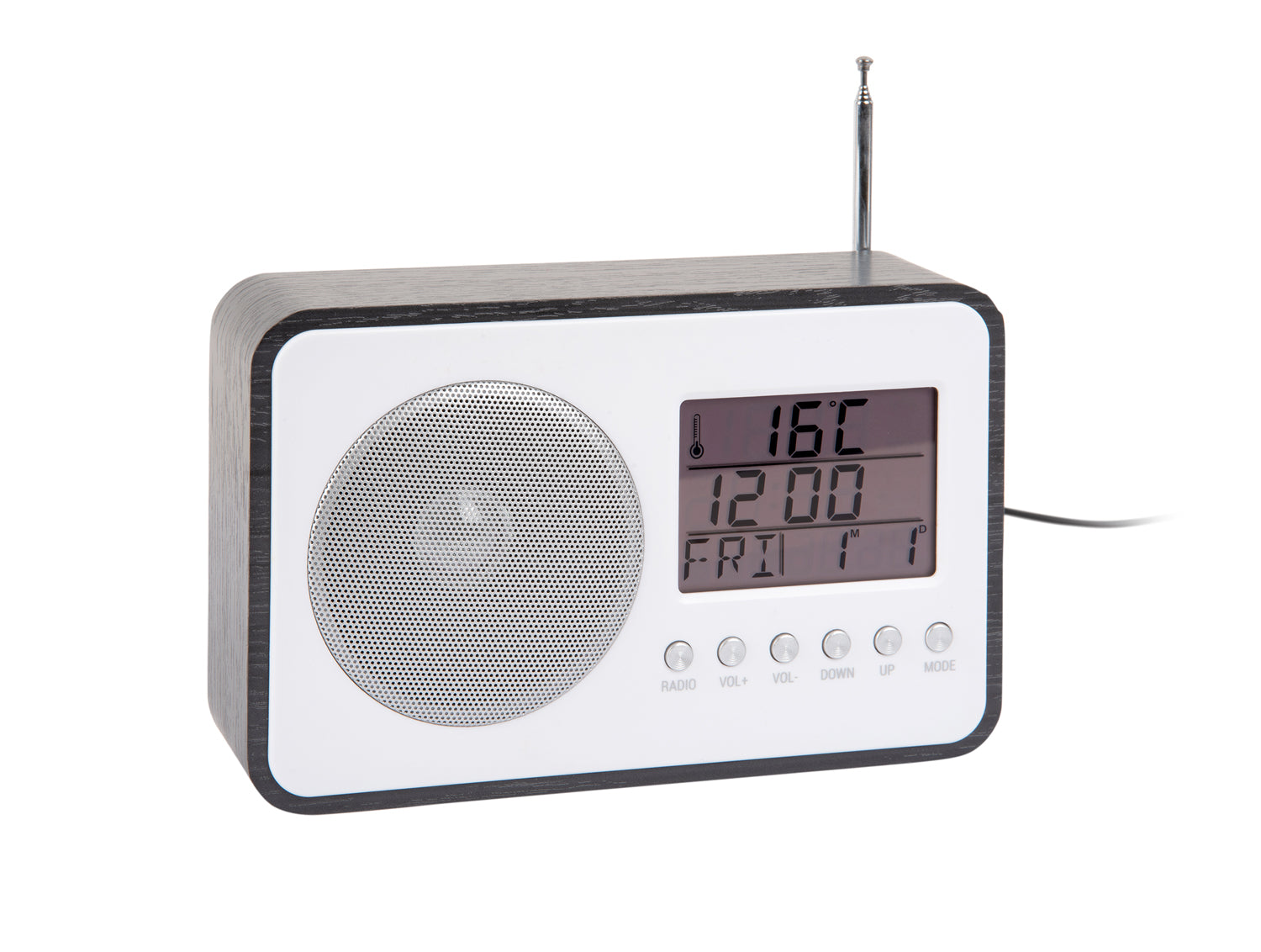 Karlsson FM Radio KA6036BK Wecker Schwarz • FM-Radio mit Weckfunktion • Digitale Anzeige mit Datum & Temperatur