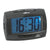 Atlanta digitaler Wecker in dunkelgrau mit blauem Display und Tasten LIGHT/SNOOZE