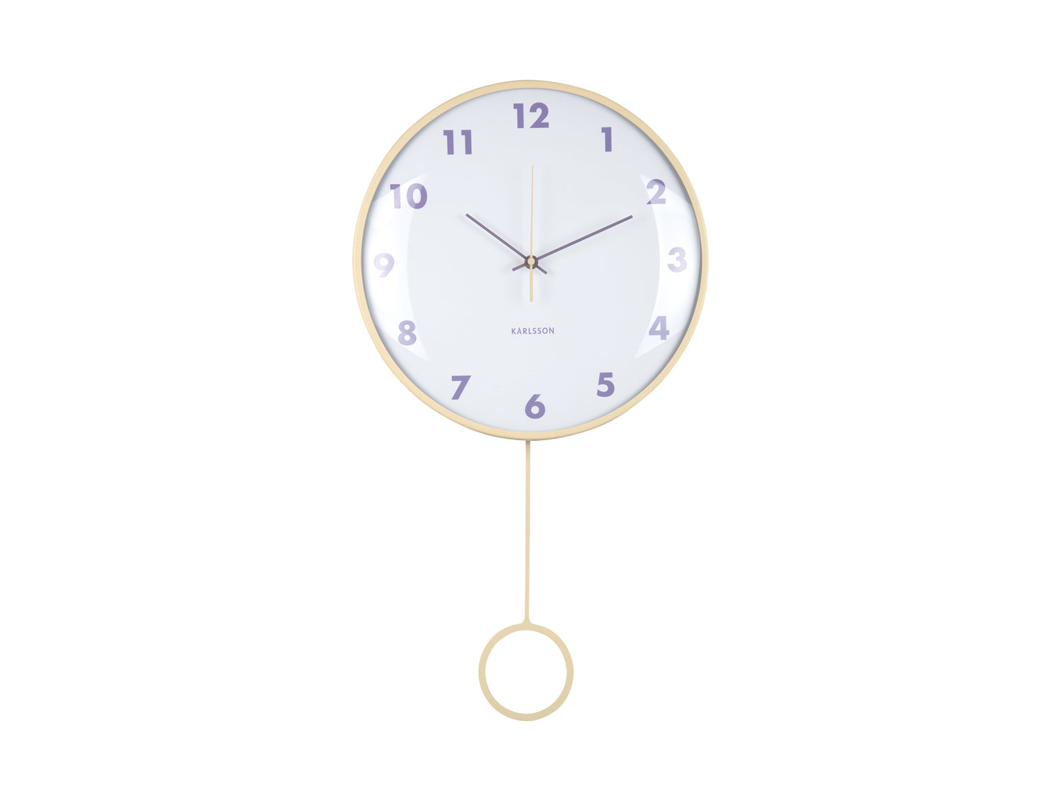 Karlsson Cheeky Dome Pendulum KA6058LY Wanduhr Gelb • Sweep-Uhrwerk • Transparente Kuppel