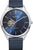 Reloj automático para hombre con esfera azul, logo BERING, correa milanesa azul y caja de acero