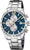 Reloj cronógrafo para hombre con esfera azul, contadores de cronómetro y correa de acero inoxidable
