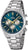 Reloj de pulsera cronógrafo de acero inoxidable para hombre, esfera azul con totalizadores