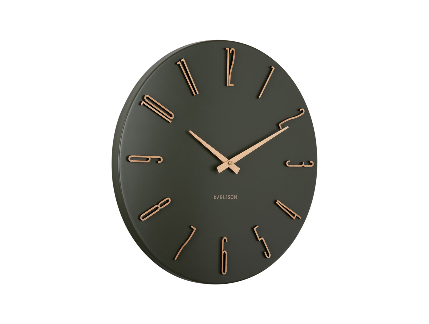 Karlsson Esmerado KA6072GR Wanduhr Luxusgrün • Geräuschloses Sweep-Uhrwerk • Elegantes Metalldesign