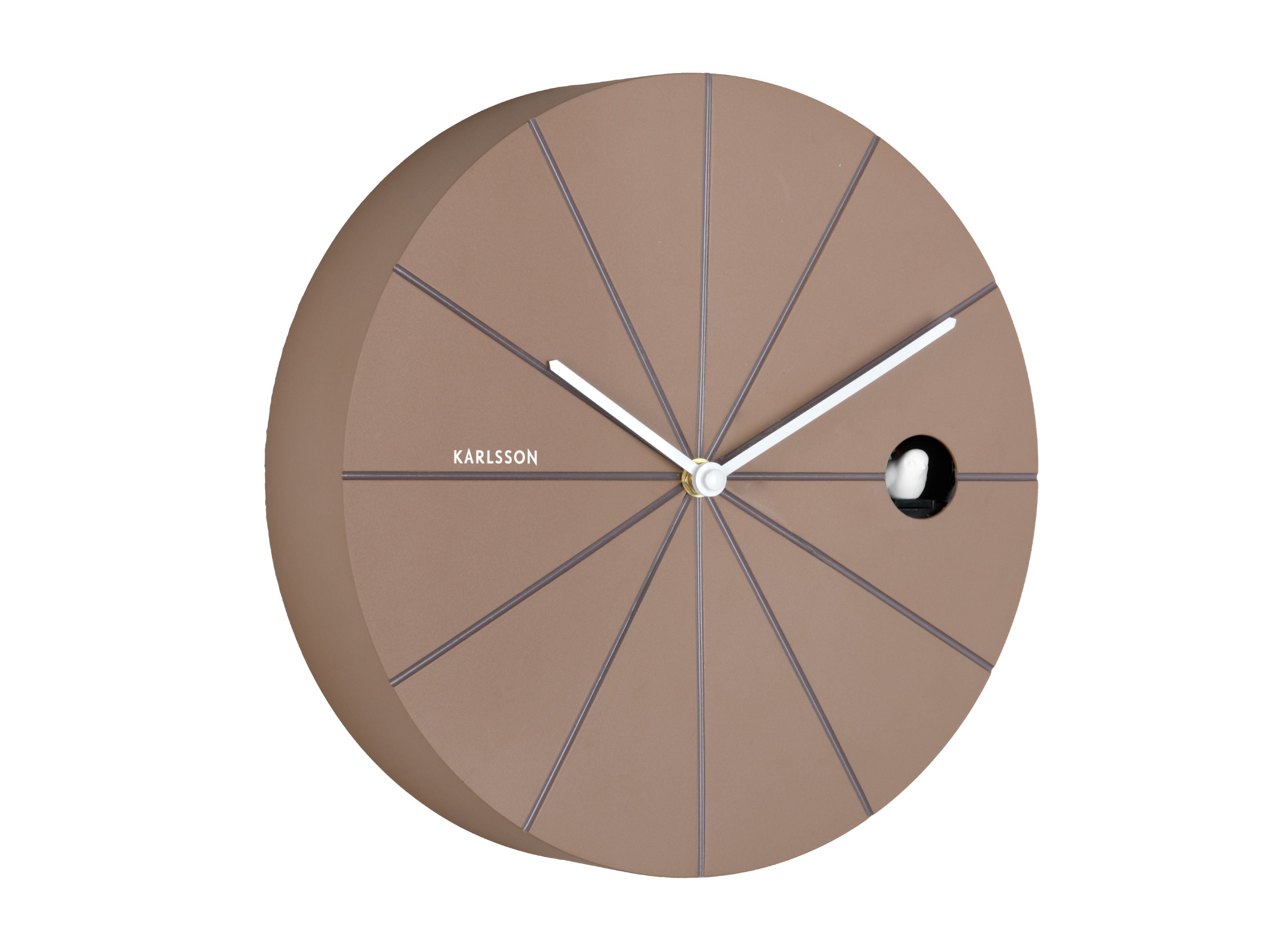 Karlsson Destacado Cuckoo KA6068BR Wanduhr Mokkabraun • Kuckucksruf zur vollen Stunde • Modernes Design