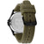 Rückansicht Herrenuhr mit Edelstahlboden und olivfarbenem Silikonarmband