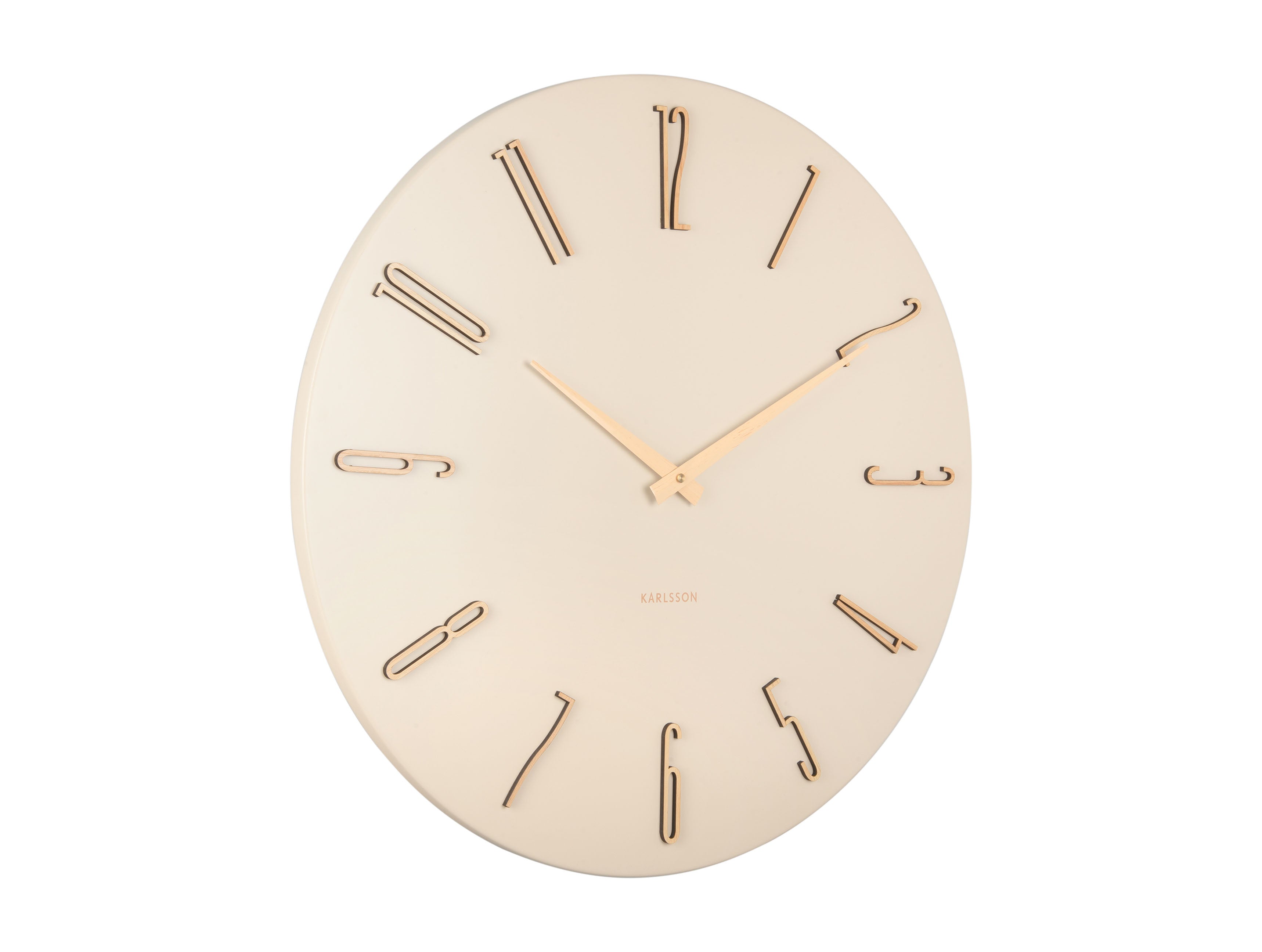 Karlsson Esmerado Large KA6073WH Wanduhr Cremeweiß • Geräuschloses Sweep-Uhrwerk • Elegantes Metalldesign