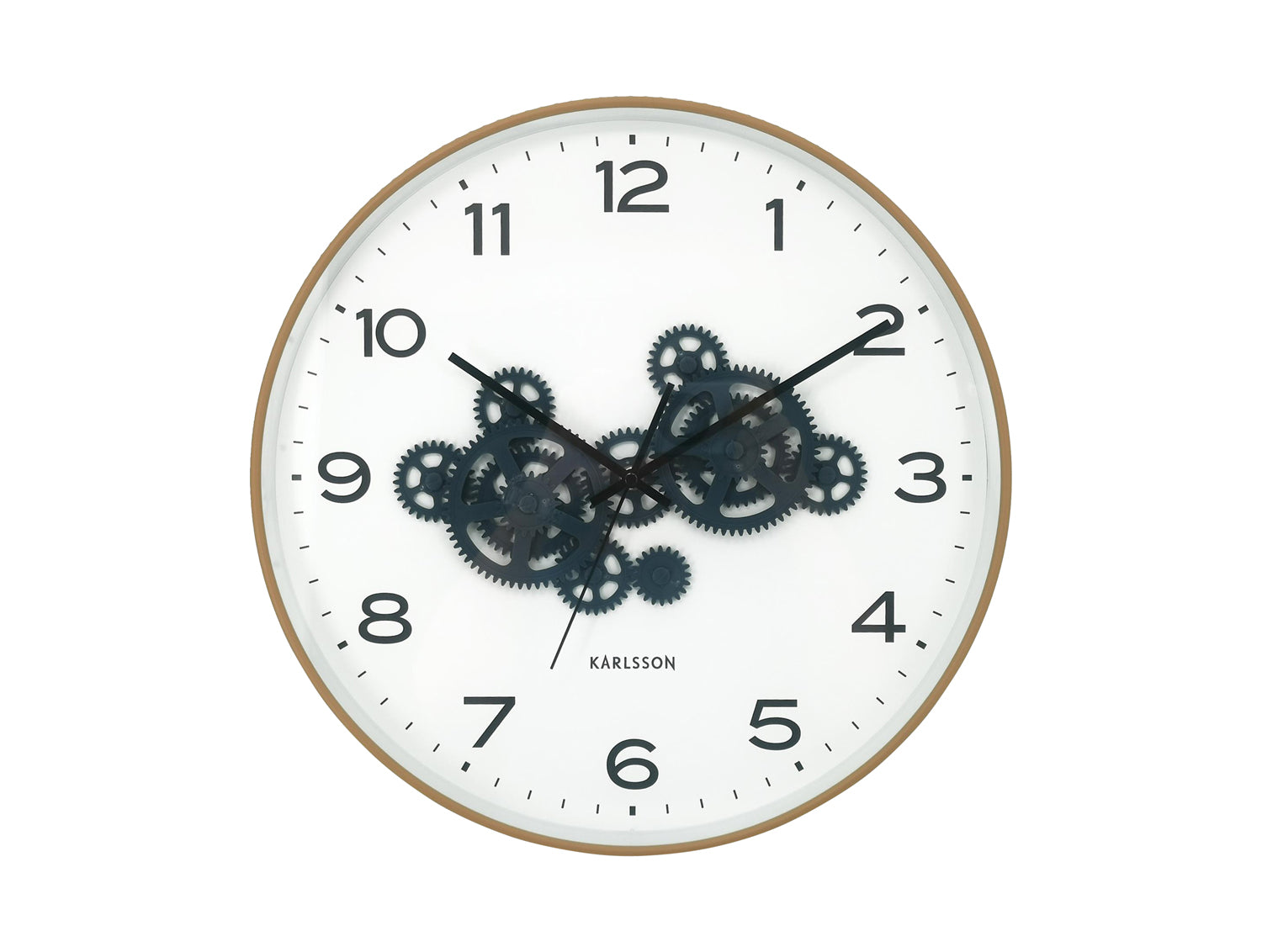 Karlsson Open Gear KA6093YE Wanduhr Ockergelb • Sweep-Uhrwerk • Offenes Zahnraddesign