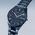Reloj Bering para hombre con esfera redonda e índices de bastón, correa de metal azul oscuro
