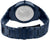 Vista trasera de reloj Bering para hombre: pulsera y tapa trasera de metal azul oscuro