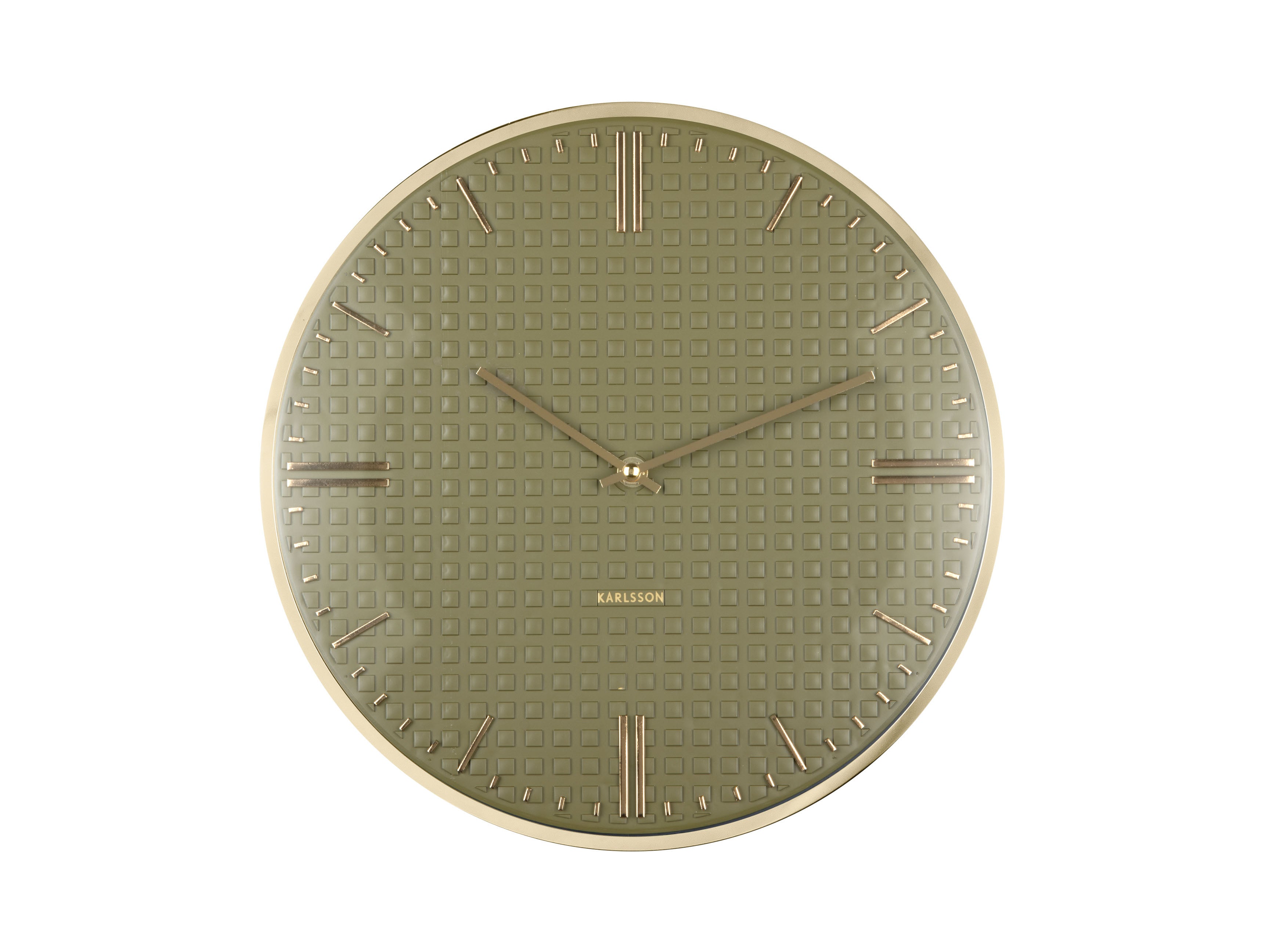 Karlsson Riqueza KA6091GR Wanduhr Luxusgrün • Sweep-Uhrwerk • Geprägtes Zifferblatt