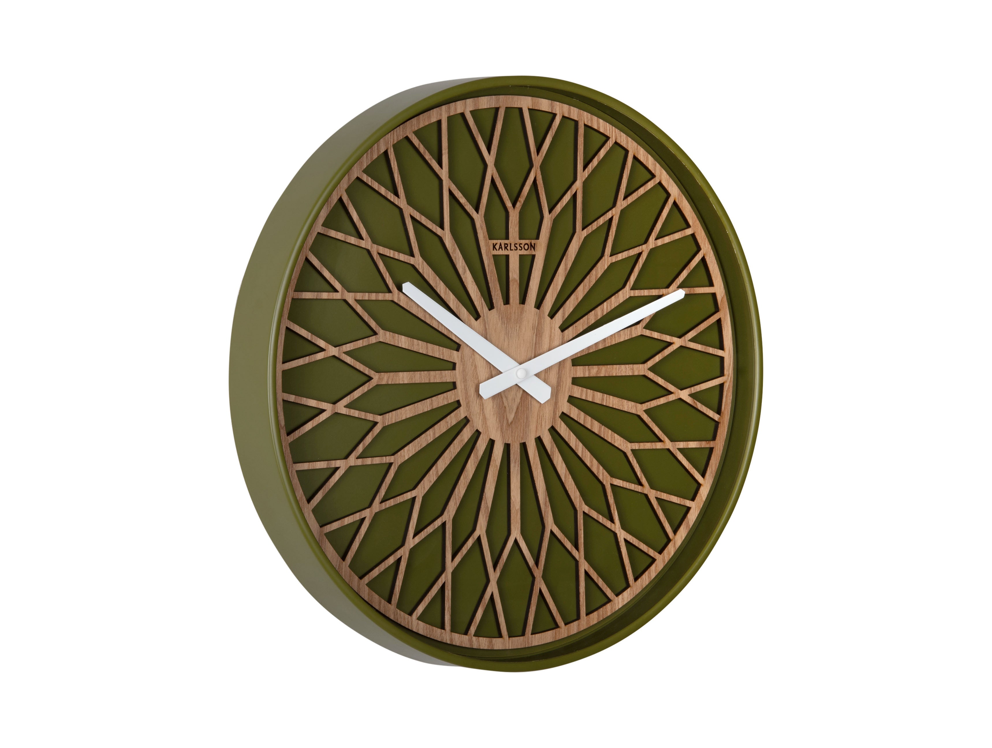 Karlsson Girasol KA6092GR Wanduhr Luxusgrün • Geräuschloses Sweep-Uhrwerk • Dekoratives Ausschnittdesign