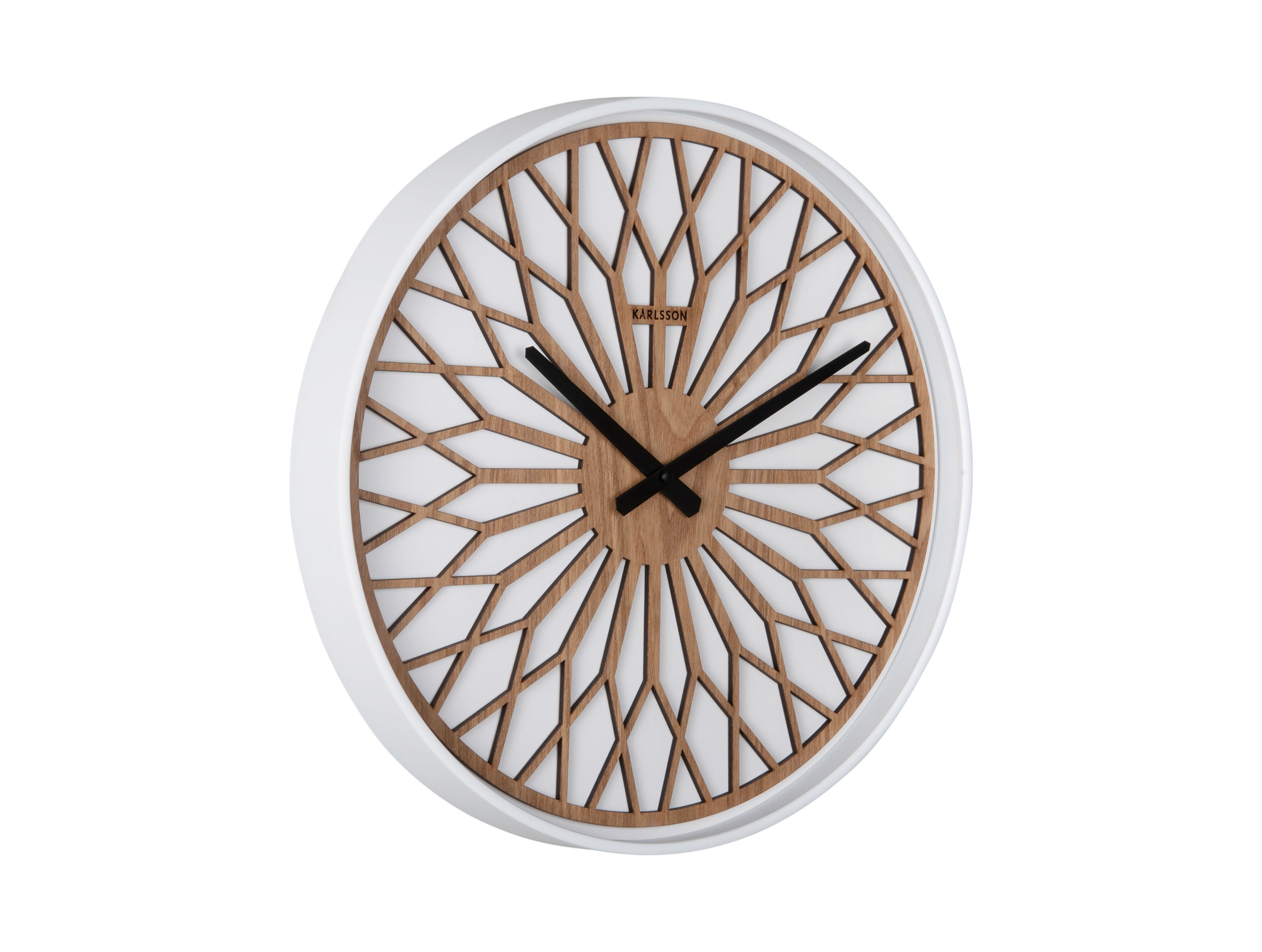 Karlsson Girasol KA6092WH Wanduhr Weiß • Sweep-Uhrwerk • Perforiertes Design