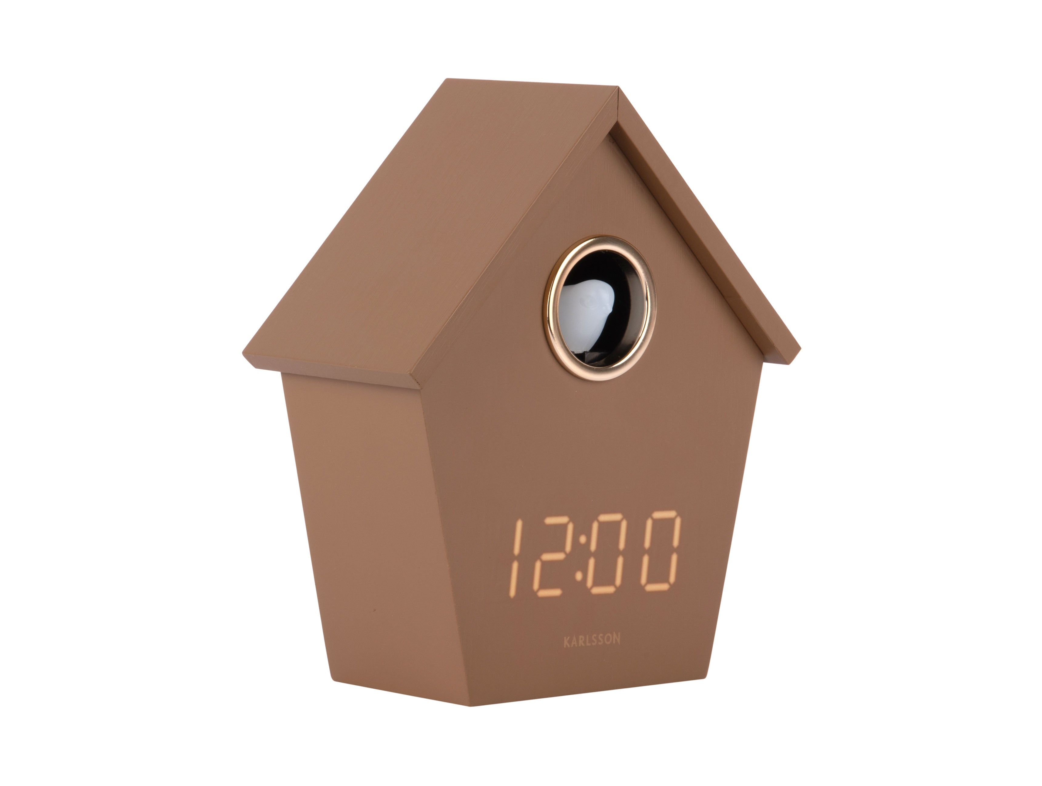 Karlsson Riqueza Cuckoo LED KA6124BR Wecker Mocca-Braun • LED-Digital-Anzeige • USB-betrieben