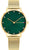 Reloj Tommy Hilfiger para mujer con esfera verde y correa de metal dorada