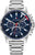 Reloj Tommy Hilfiger para hombre con correa de acero inoxidable plateada, esfera azul y diseño de cronógrafo