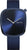 "Reloj de mujer con esfera azul y correa de tela azul oscuro, caja cuadrada"