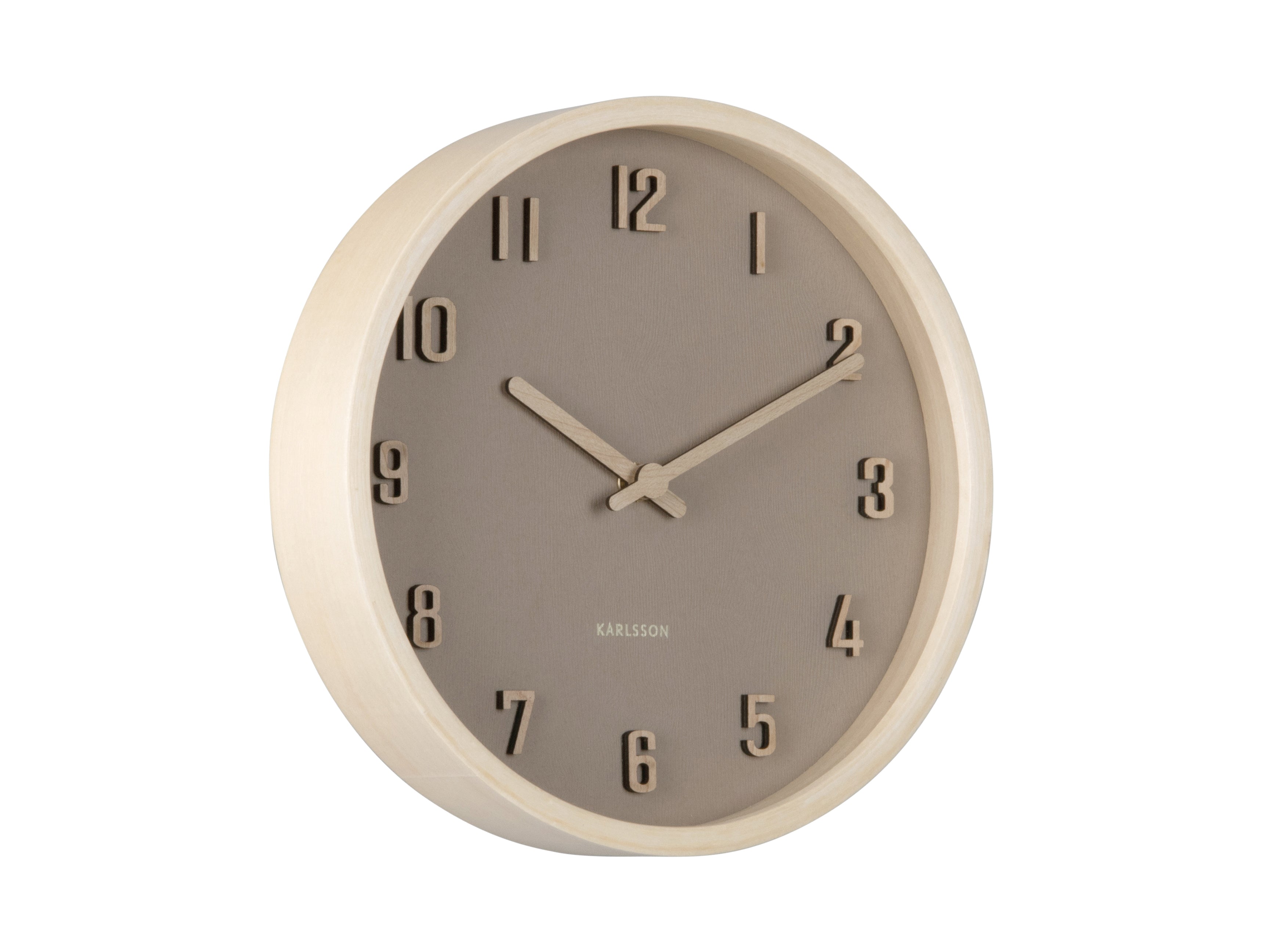 Karlsson Nervadura Small KA6116BR Wanduhr Braun • Sweep-Uhrwerk • Echtholz-Optik