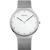 Bering Armbanduhr mit silberfarbenem Milanaise-Armband und weißem Zifferblatt