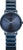 "Reloj de mujer con pulsera de cerámica azul oscuro y esfera redonda con manecillas"