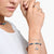 Pulsera con perlas azules y colgante de pez en plata de ley 925