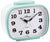 Reloj despertador analógico Atlanta con pantalla de cuarzo, carcasa de plástico color menta y esfera.