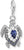 Colgante de tortuga plateada con piedra azul y engastes de piedras brillantes