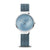 "Reloj de mujer con caja redonda, esfera azul y brazalete Milanesa"