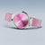 Reloj Bering para mujer con brazalete milanés rosa, caja redonda plateada y esfera rosa