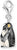 Colgante Charm Pingüino en óptica 3D, plata de ley 925, vista lateral