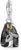 Colgante Charm Pingüino en 3D, plata de ley 925, detalle con rayas brillantes