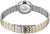 Reloj de mujer con pulsera bicolor de acero inoxidable y cierre, vista trasera