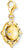 Colgante Charm Globo en oro amarillo con anillo azul, adornos de pedrería y ojal.