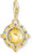 Colgante con globo terráqueo redondo en oro amarillo, esmalte y pedrería en azul/morado.