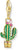 Colgante Charm de cactus en tono oro amarillo, esmaltado en verde con piedras rosas, ojal arriba