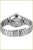 Pulsera de mujer con correa de acero inoxidable plateado y fondo de caja visible