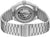 Reverso de un reloj de hombre de acero inoxidable con eslabones de pulsera y grabado