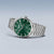 Reloj de hombre con esfera verde y pulsera redonda de acero inoxidable plateado