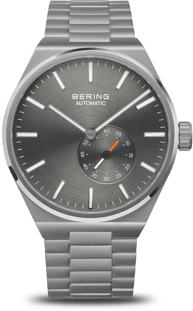 Reloj automático para hombre con esfera negra y correa de acero inoxidable, índices de bastón delgados