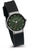 Jacob Jensen Reloj de hombre con caja redonda, esfera verde y correa negra