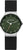 Reloj Jacob Jensen para hombre con correa de cuero negra y esfera verde