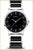 Reloj de pulsera para mujer con esfera negra, bisel redondo y pulsera de metal plateado