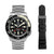 Reloj para hombre con esfera negra y correa de acero inoxidable, además de correa de cuero negra