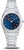 Reloj Bering para mujer con esfera azul, índices redondos y pulsera de metal plateado