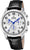 Reloj Festina para hombre con correa de cuero negra, caja redonda plateada, pantalla analógica