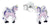 Pendientes de unicornio con montura plateada y figura de unicornio rosa y morada