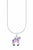 Collar de plata con colgante de unicornio en la fianza